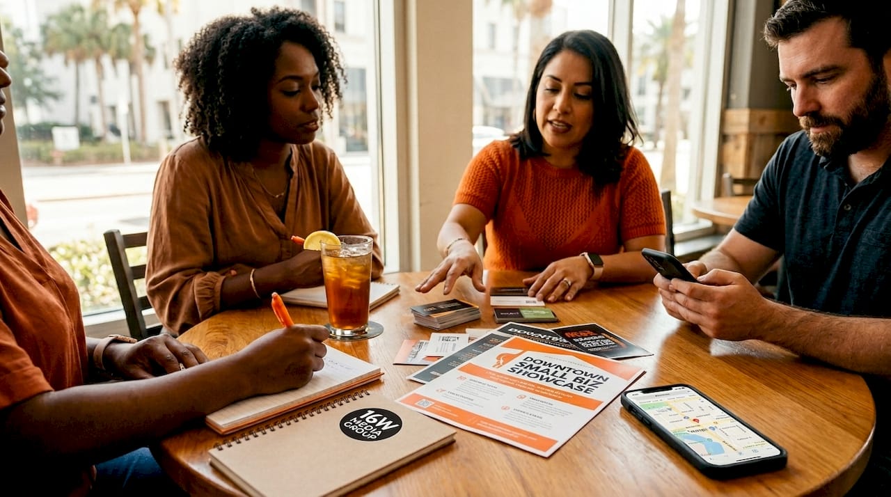 Small business owners meeting at Tampa café