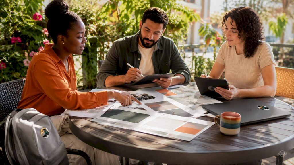 Team collaborating on integrated branding strategy