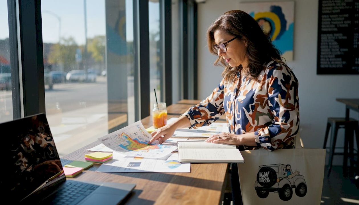 Marketing professional planning local advertising