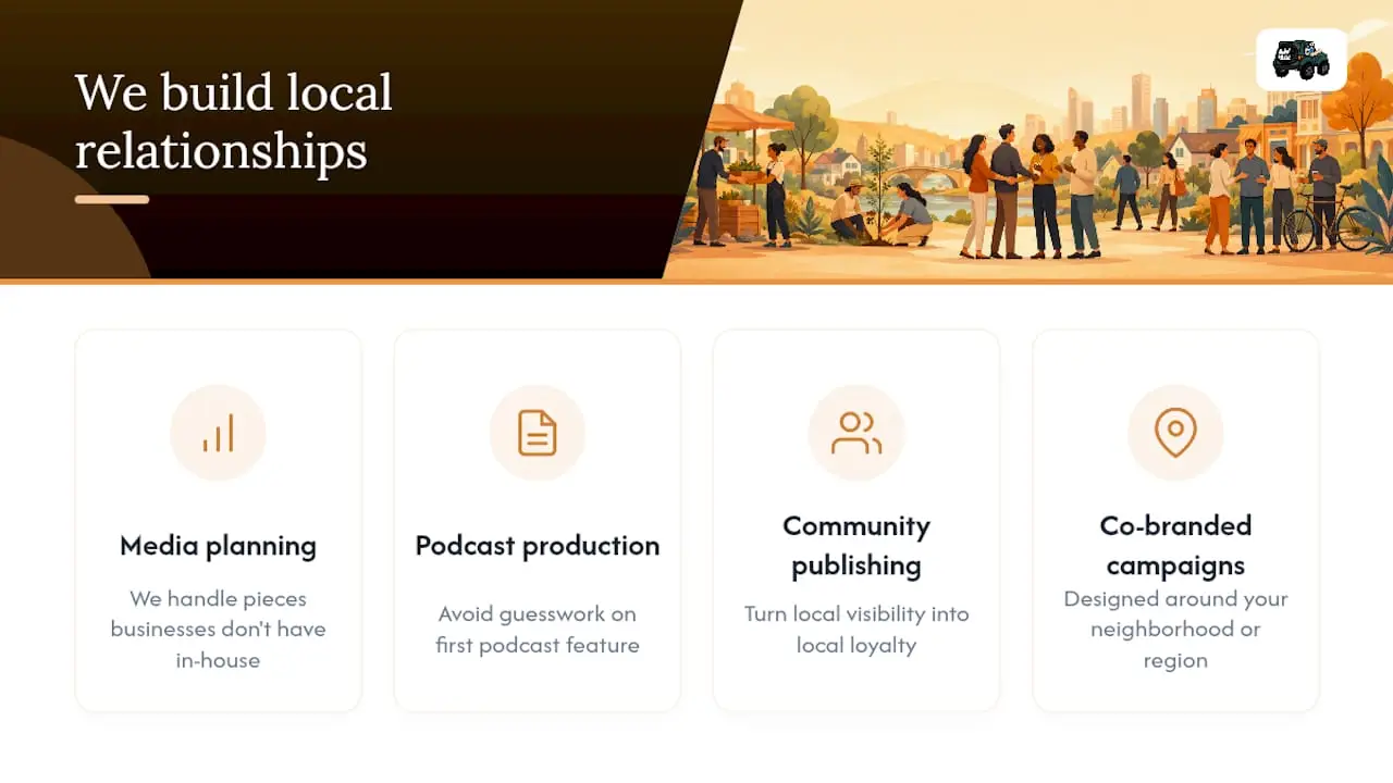 How We Help You Build Local Relationships That Last — overview diagram