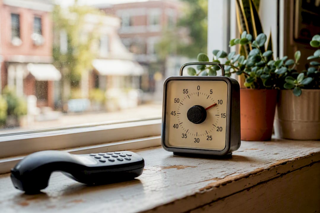 Analog timer and phone handset off-hook